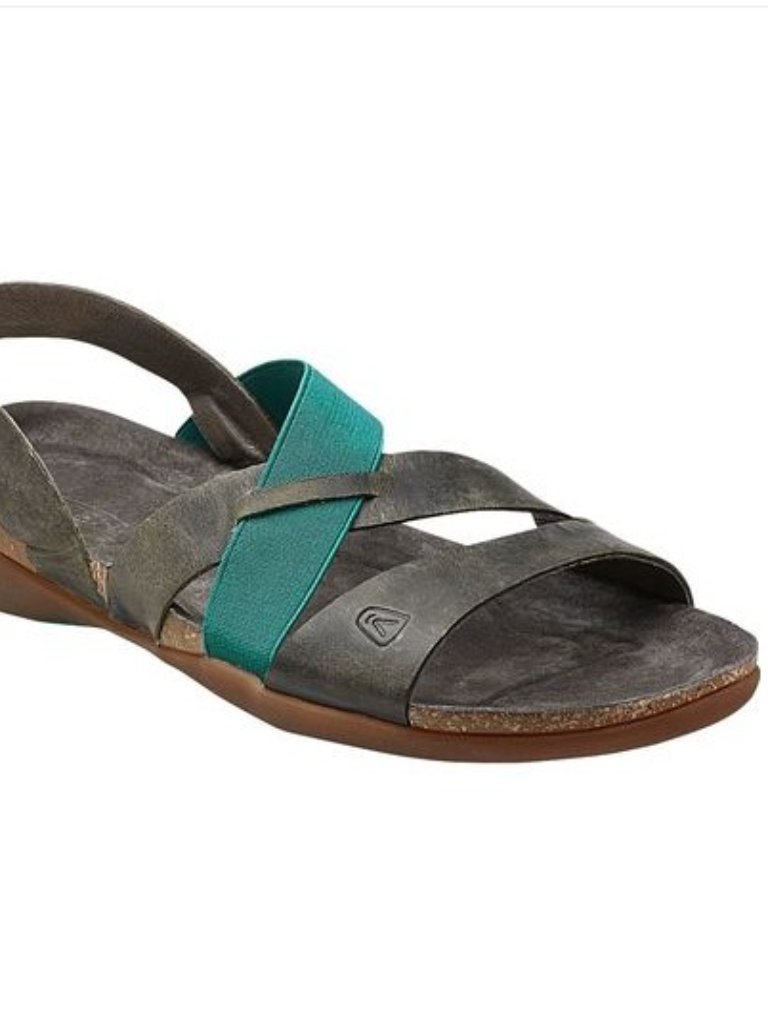 Keen Dauntless Strappy Leather Cork Sandals Teal Brown Size 9